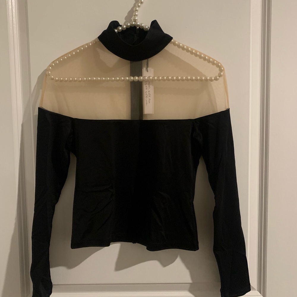 Alice and Olivia sheer turtleneck top